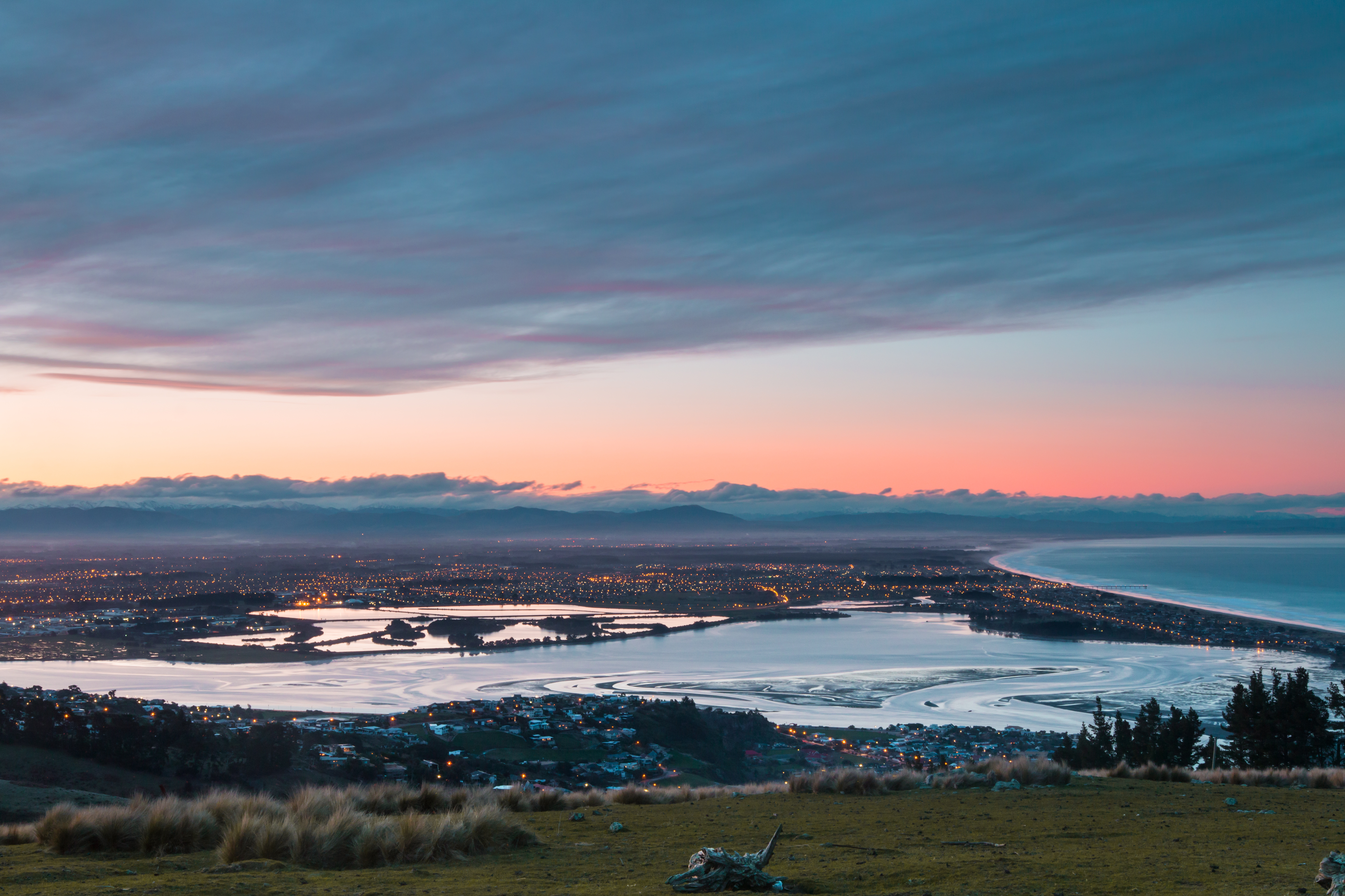 pôr-do-sol-em-Christchurch-Nova-Zelândia